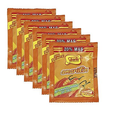 Amarillin 31,2g Sachê - Aji Amarillo moído da Sibarita 6 unidades