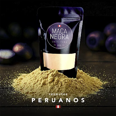 Maca Negra Peruana Orgânica 100% Pura Fitness em Pó  250g