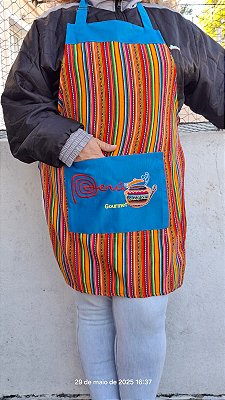 Avental Peruano Turquesa "Uma Peça de Arte e Tradição" 71cm x 56cm