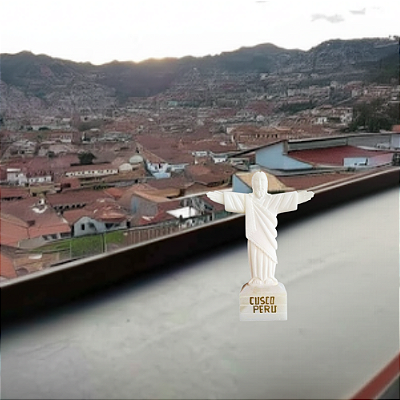 Réplica Artesanal do Cristo Branco De Cusco Peru 12 x 08 x 03