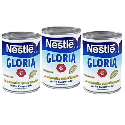 Leite Evaporado / Leche Evaporada Gloria Nestle 390g kit 3 Leches