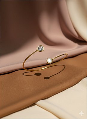 Bracelete Dueto de Luz Banhado a Ouro 18K