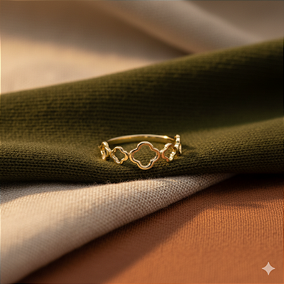 Anel Marquesa Dourado Banhado a Ouro 18K - TAM 18