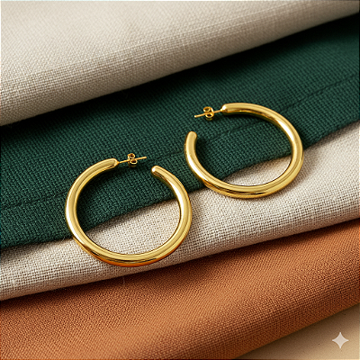 Brinco Argola Bold Banhado a Ouro 18K
