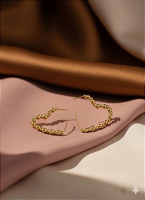 Argola Coração Esplendor Banhada a Ouro 18K