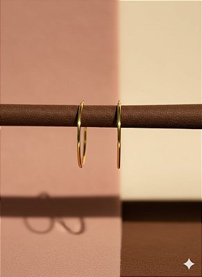 Brinco Argola Aura Clássica Banhada a Ouro 18K
