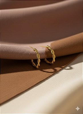 Brinco Argola Trancé Banhado a Ouro 18K