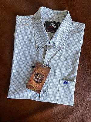 Camisa 2K Jeans Xadrez manga curta