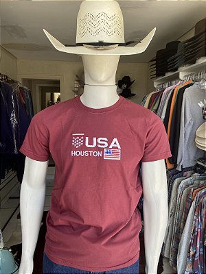 Camiseta Houston USA Vinho