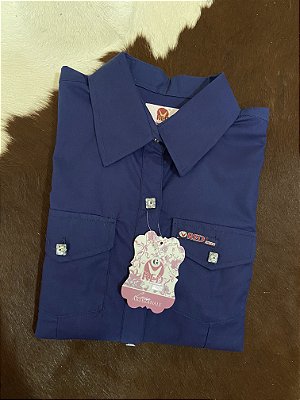 Camisete Red Western Azul Marinho com strass costas