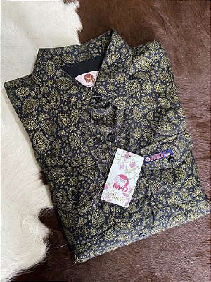 Camisete Red Western Estampada Preto/Amarelo