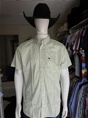 Camisa Bull Brand Xadrez Verde Manga Curta