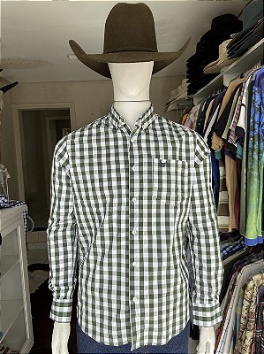 Camisa Bull Brand Manga Longa Xadrez Verde