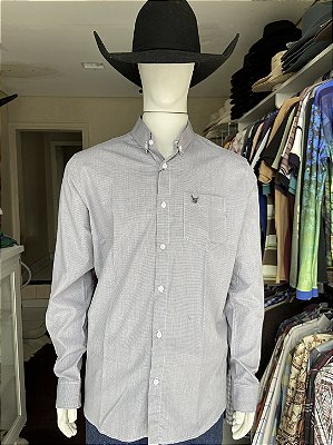 Camisa Bull Brand Manga Longa Lisa Cinza