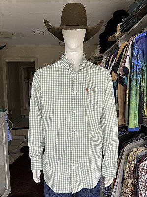 Camisa Bull Brand Manga Longa Xadrez Verde