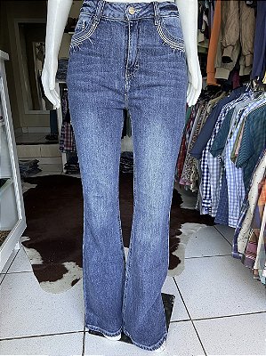 Calça Bill Way Flare Bordada