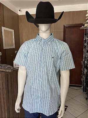 Camisa 2K Jeans Manga Curta Xadrez