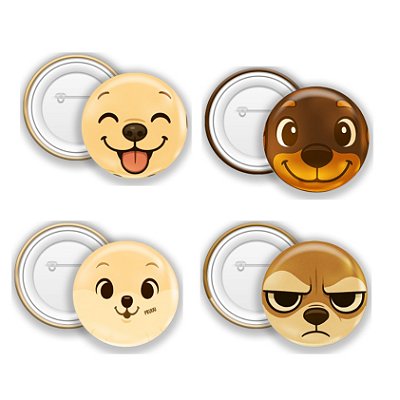 Kit Bottons Quarteto Veja Só Fofos