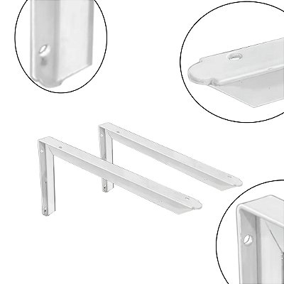 Kit 2 Suporte Mão Francesa Grapa Preto Suporta 200kg - 30cm