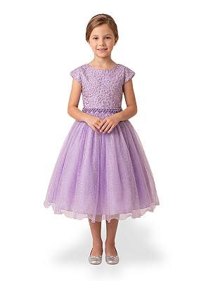 Vestido Lilás Gliter 4 ao 12