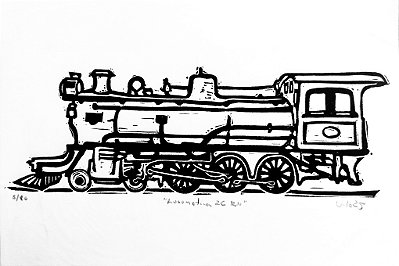 Linogravura Locomotiva 2c RN A4
