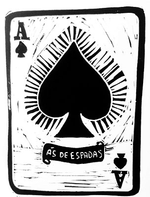 Ás de Espadas Gravura Decorativa