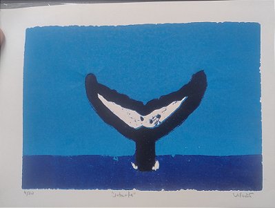 Xilogravura Calda da Baleia Policromática 2025