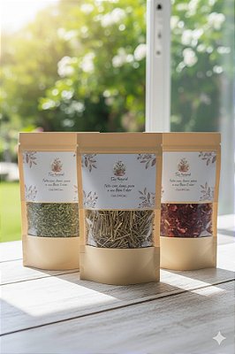 Kit Meus Chás Preferidos - Detox Suave (Dente de leão, Cavalinha e Hibisco)