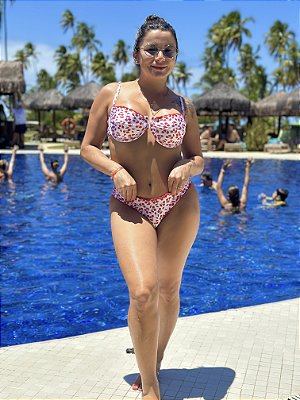 Meia taca aro e bojo removivel + calcinha asa delta croche cerejinha