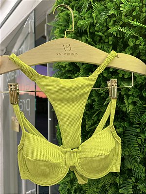 Top aro meia taça 093 + calcinha frufru Matrix Kiwi