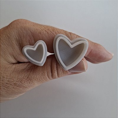 Carimbos Diversos 3D: Design de Coração vazado - Modelo D026