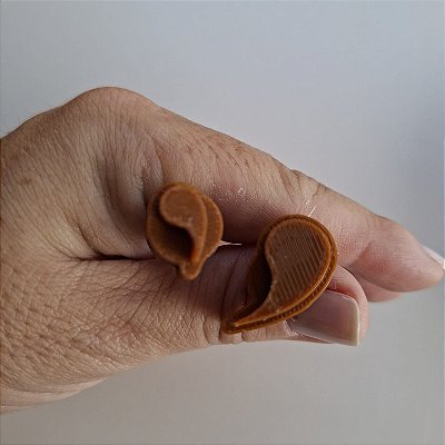 Carimbos 3 D de Gotas Curva: Design de Gota curva para a direita - Modelo G035