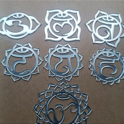 Jogo de 7 chakras em acrílico espelhado - CHA051