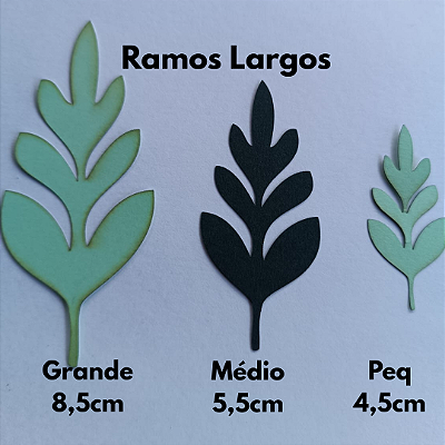 Ramos e folhas de papel -Ramos Largos cortes