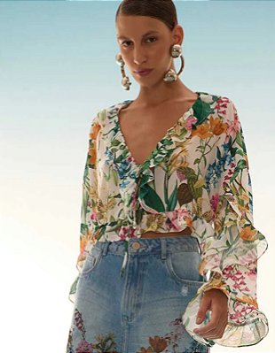 BLUSA BABADOS COM AMARRAÇÃO FRONTAL