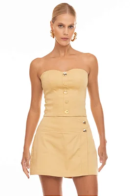 SHORTS SAIA COM BARRA PESPONTADA