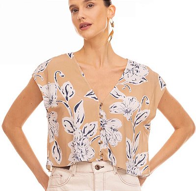 BLUSA CROPPED ABOTOAMENTO FRONTAL