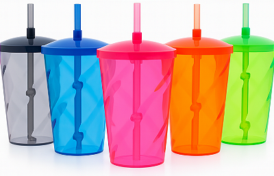Copo Twister 600ml Tampa - Canudo Personalizado