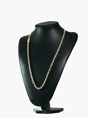 Corrente cadeado 8mm-banhado a ouro 18k
