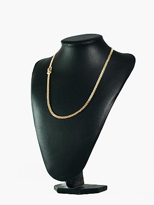Corrente elo duplo 5mm-banhado a ouro 18k