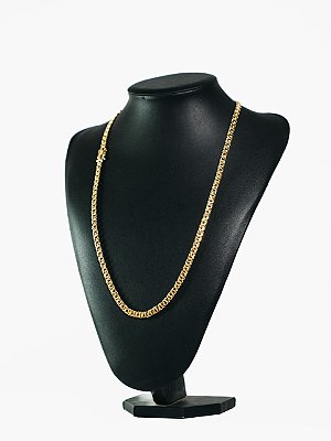 Corrente friso 6mm-banhado a ouro 18k