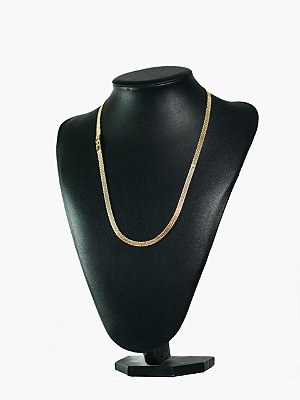 Corrente esteira 4mm-banhado a ouro 18k
