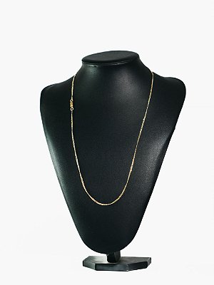 Corrente grumet dupla 4mm-banhado a ouro 18k