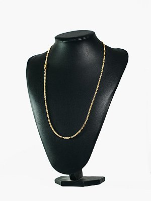 Corrente elo portugues duplo 3mm-banhado a ouro 18k