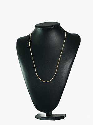 Corrente cadeado 2mm-banhado a ouro 18k