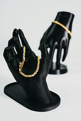 Pulseira elo bainano 3mm-banhado a ouro 18k