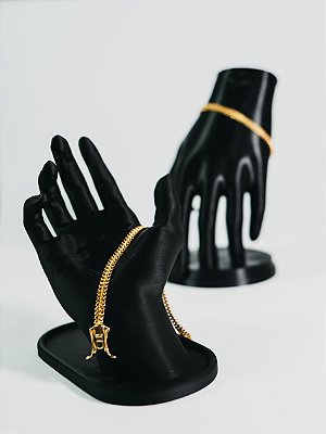 Pulseira lacraia 5mm-banhado a ouro 18k