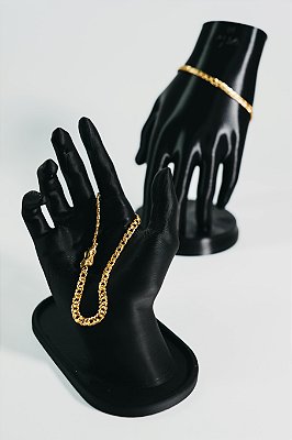 Pulseira grumet 4mm-banhado a ouro 18k