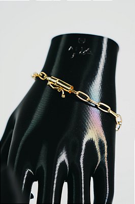 Pulseira meia cana 4mm-banhado a ouro 18k