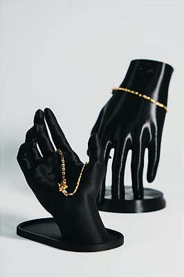 Pulseira piastrini 3mm-banhado a ouro 18k